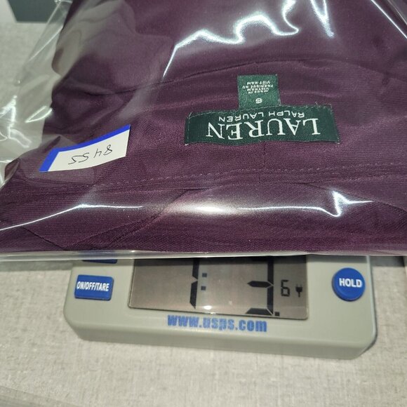 Lauren Ralph Lauren Dress Womens 6 Purple Sinch‎ Side 3/4 Bell Sleeve Scuba Knit - Picture 14 of 14